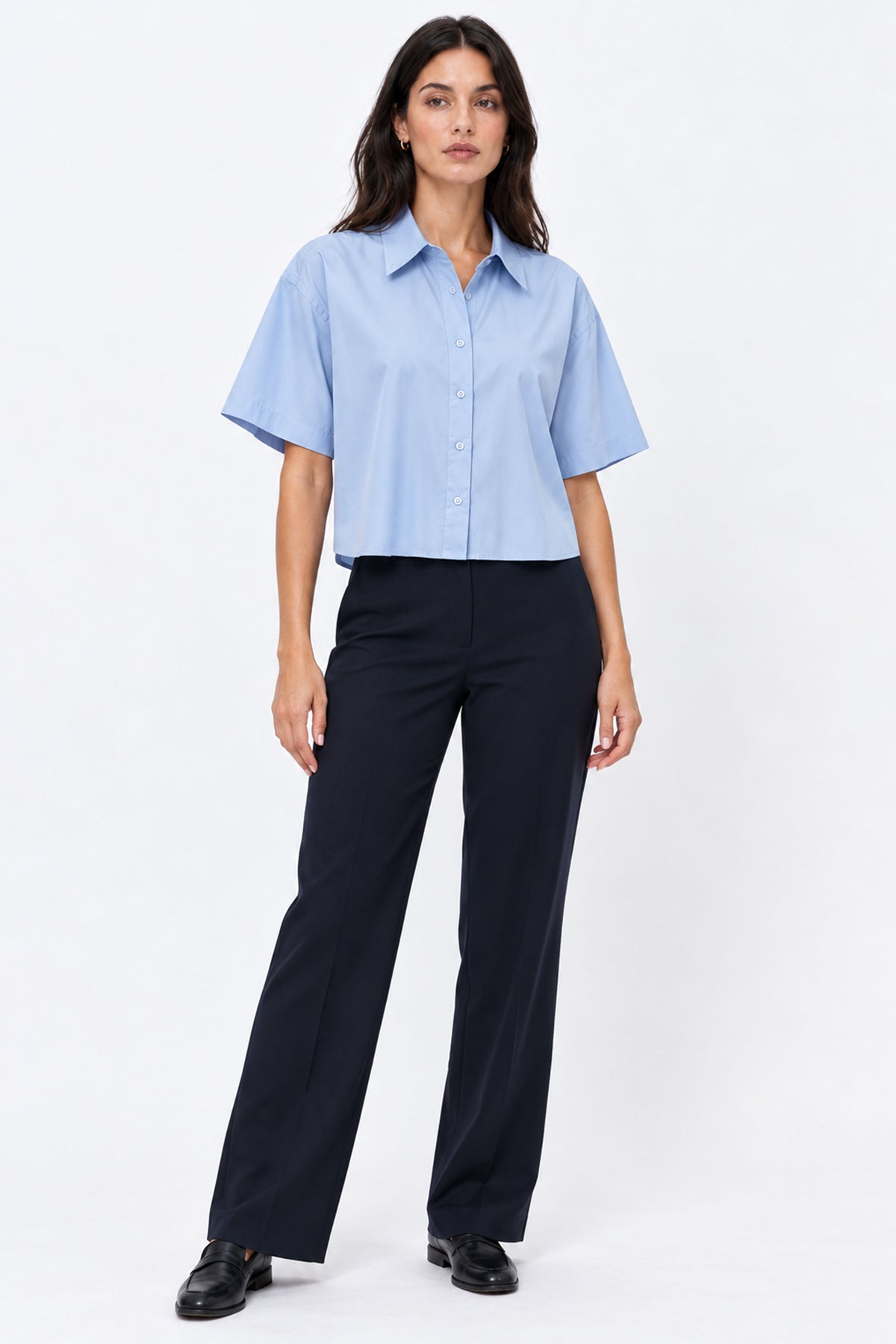 Alba Cropped Short Sleeve Women Shirt
