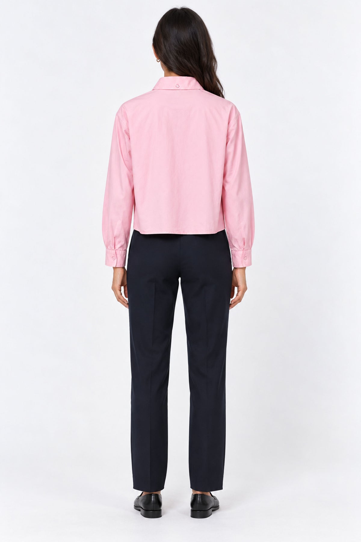 Lucia Cropped Long Sleeve Women Shirt With Pocket