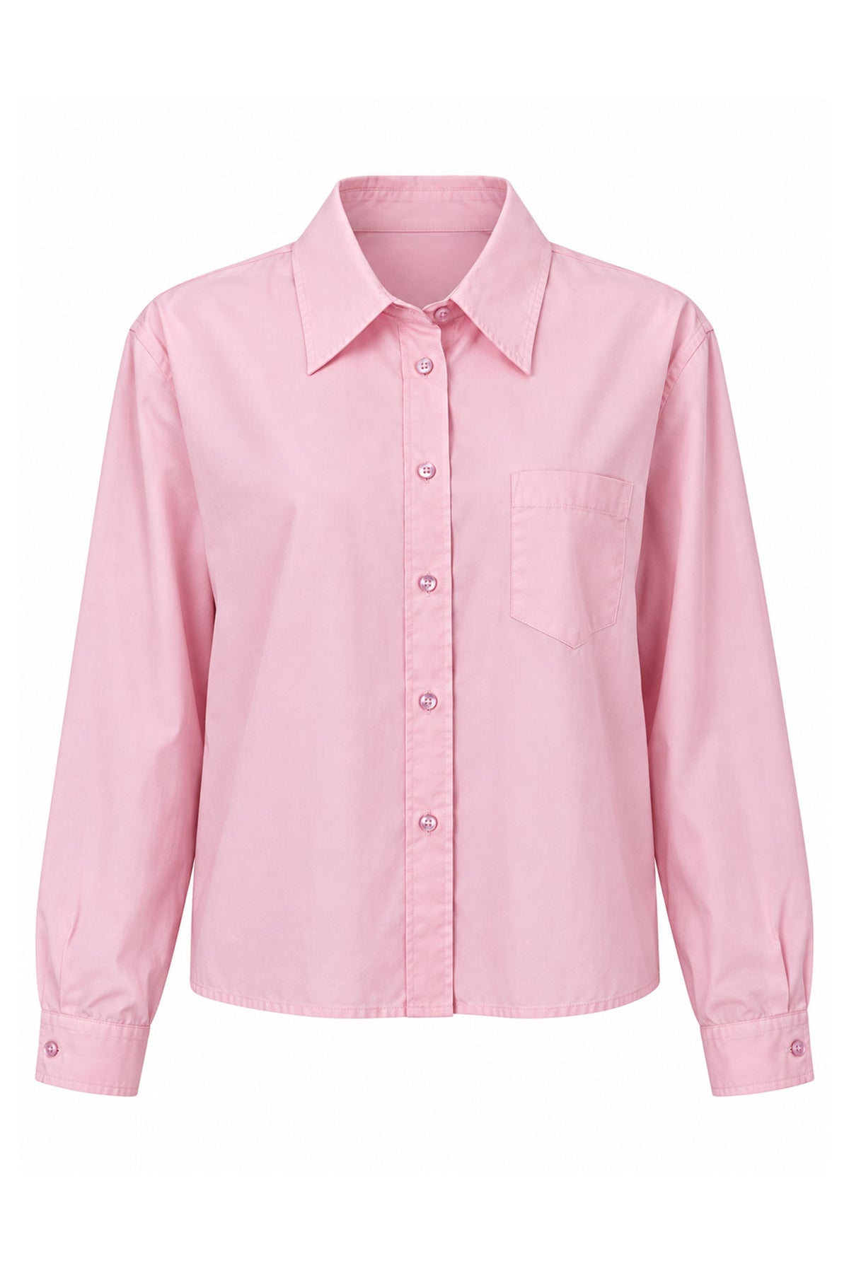 Lucia Cropped Long Sleeve Women Shirt With Pocket