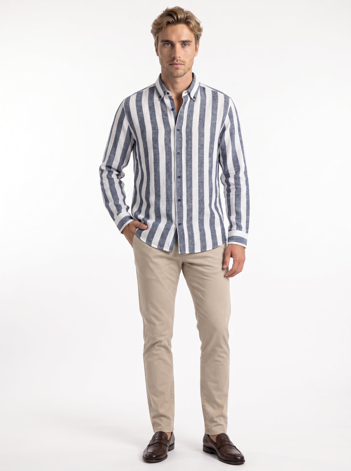 Soprano Bold Striped Long Sleeve Shirt