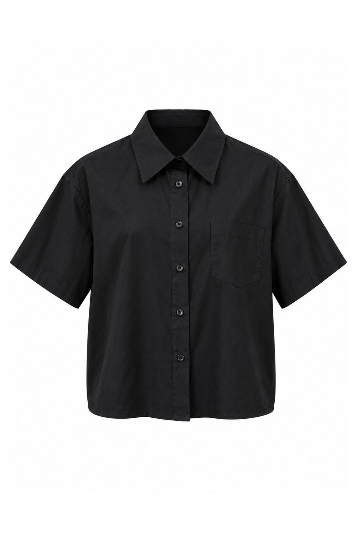 Clara Cropped Short Sleeve Women Shirt With Pocket