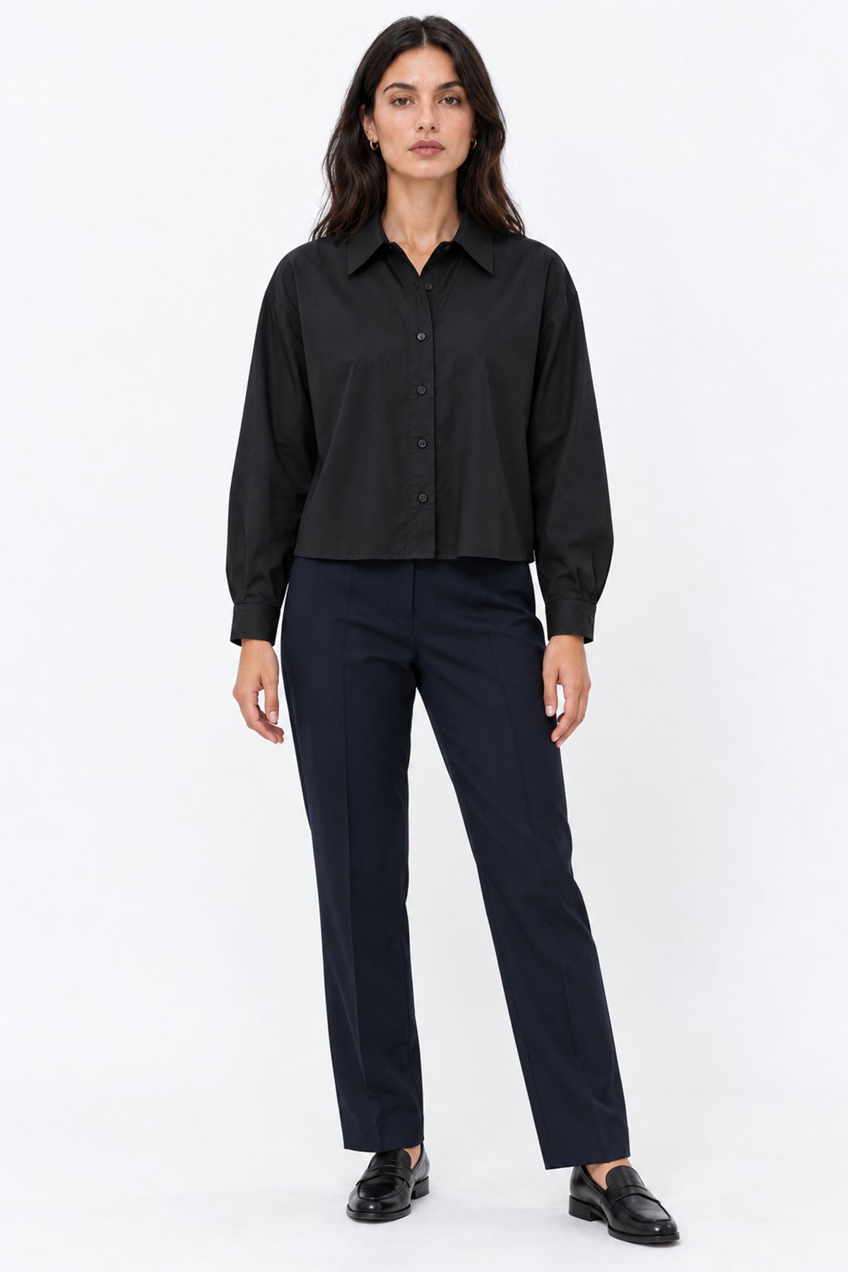 Sofia Cropped Long Sleeve Women Shirt