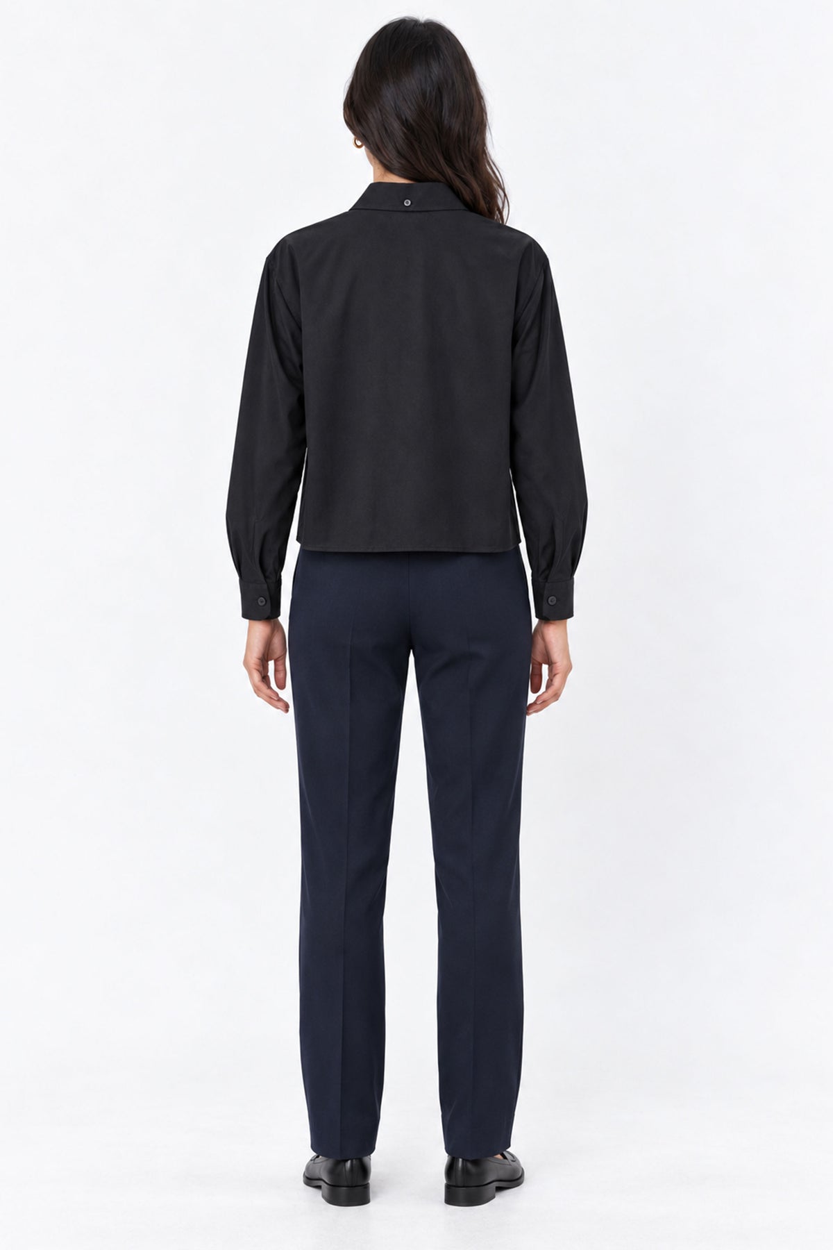 Lucia Cropped Long Sleeve Women Shirt With Pocket