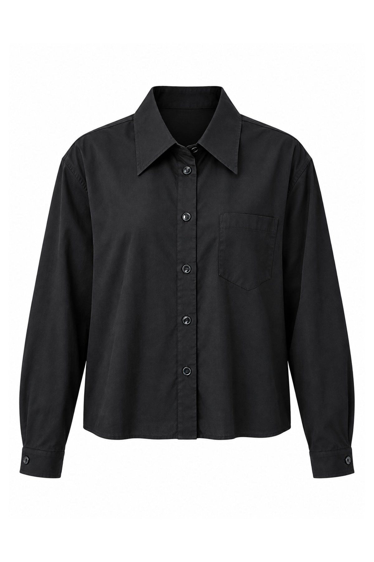 Lucia Cropped Long Sleeve Women Shirt With Pocket