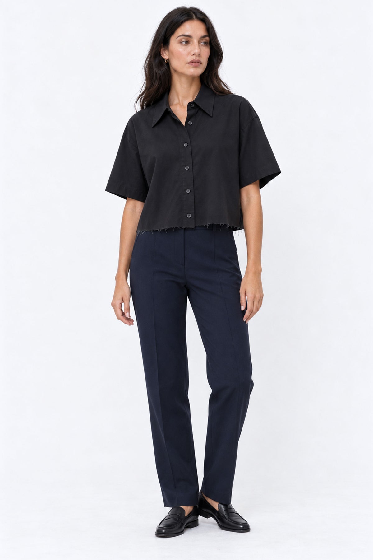 Alba Cropped Short Sleeve Women Shirt