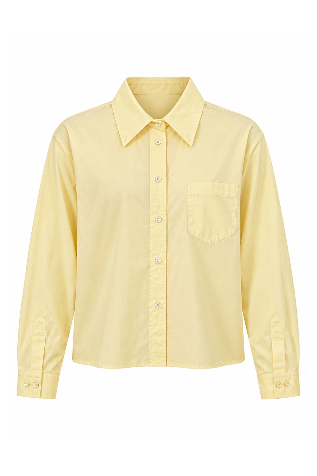 Lucia Cropped Long Sleeve Women Shirt With Pocket
