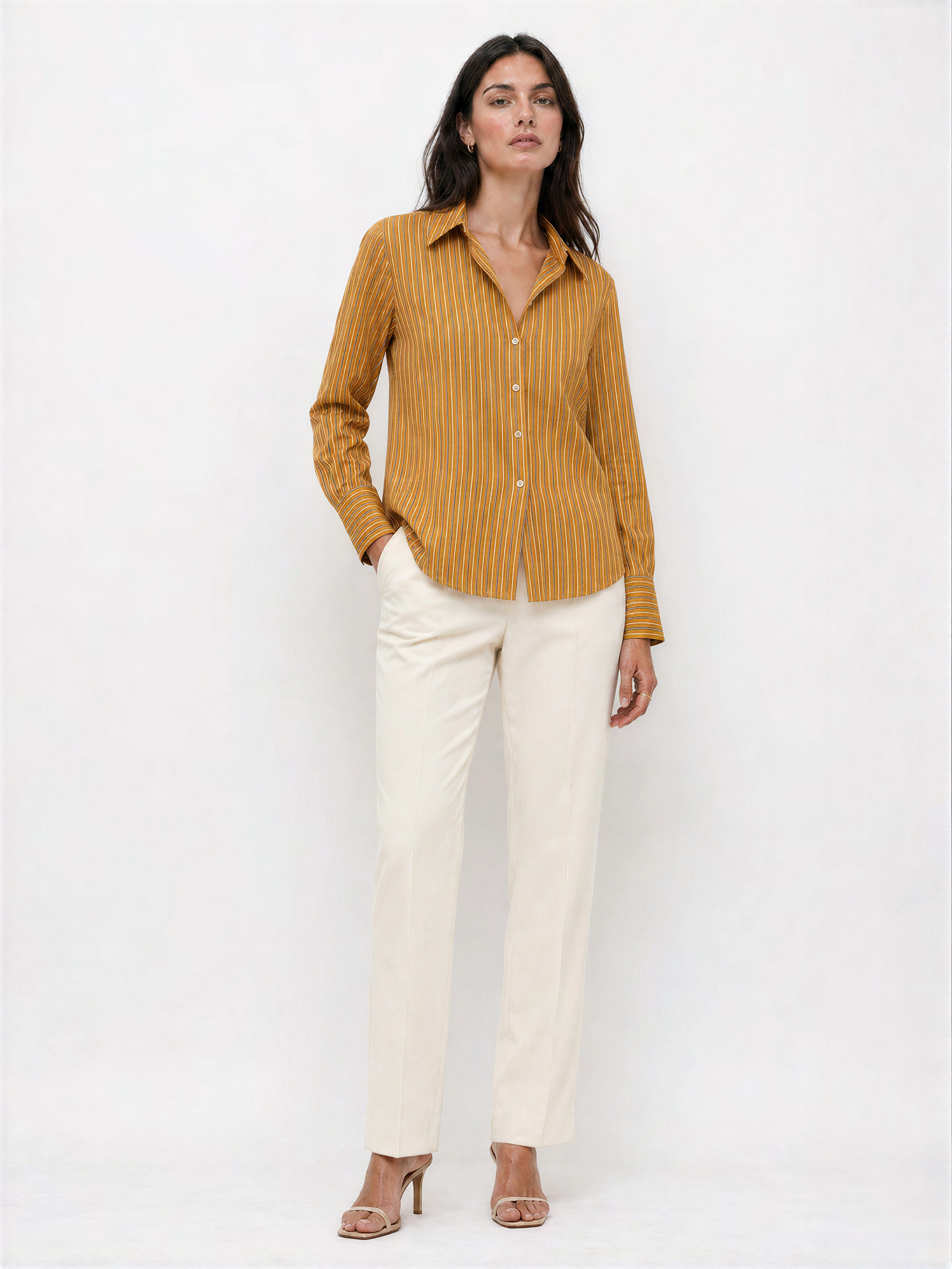 Ginevra Striped Button-Up Women Shirt