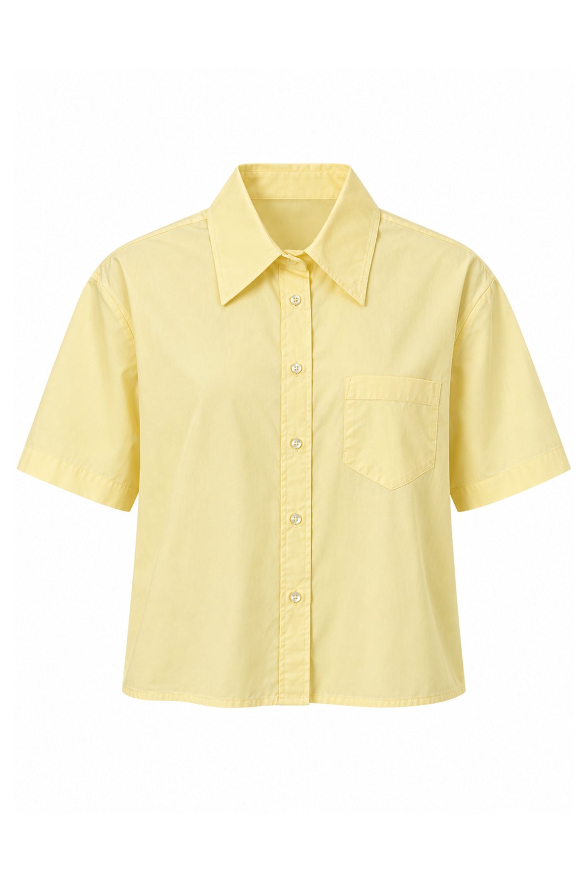 Clara Cropped Short Sleeve Women Shirt With Pocket