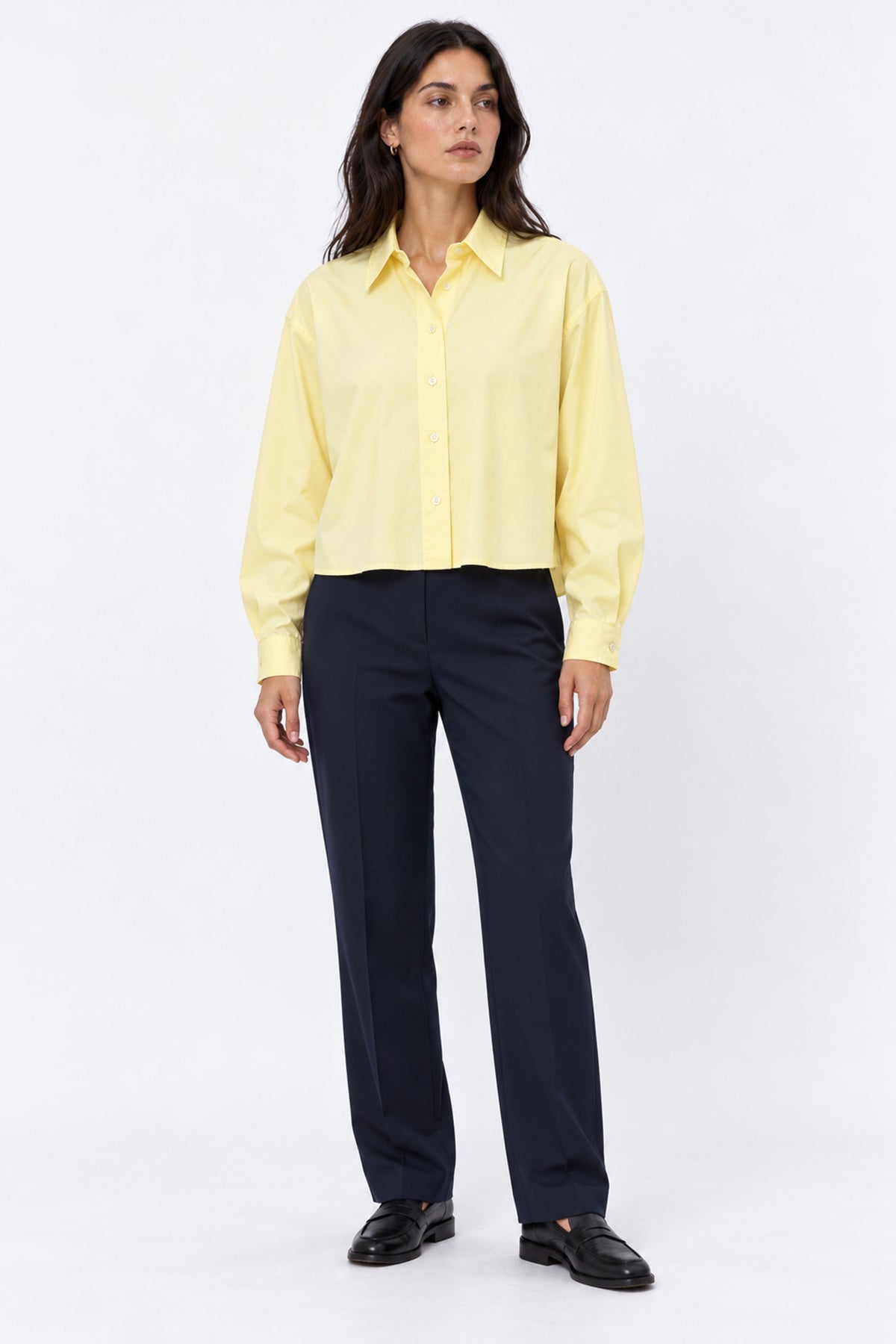 Sofia Cropped Long Sleeve Women Shirt