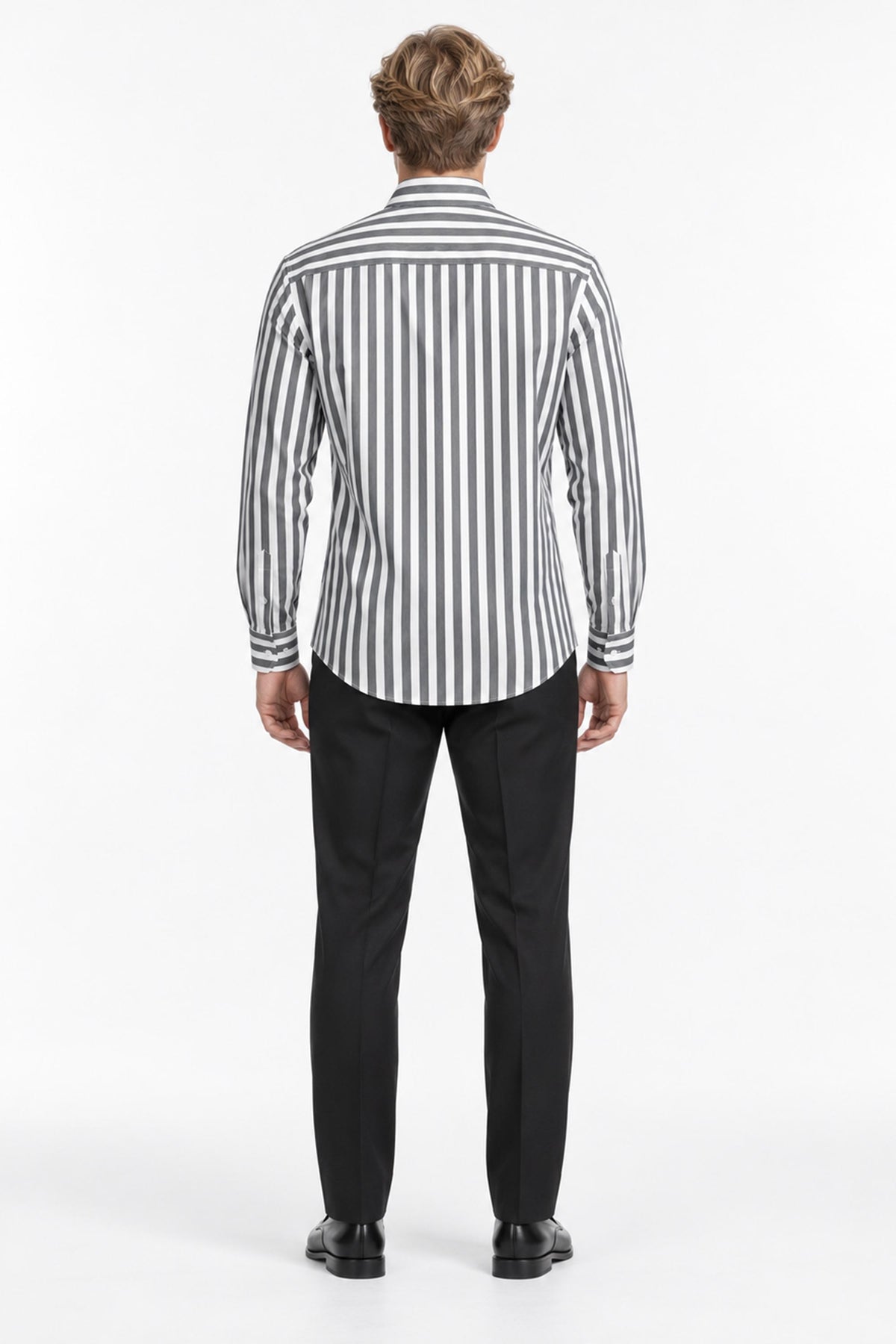 Laurent Striped Long-Sleeve Cotton Shirt