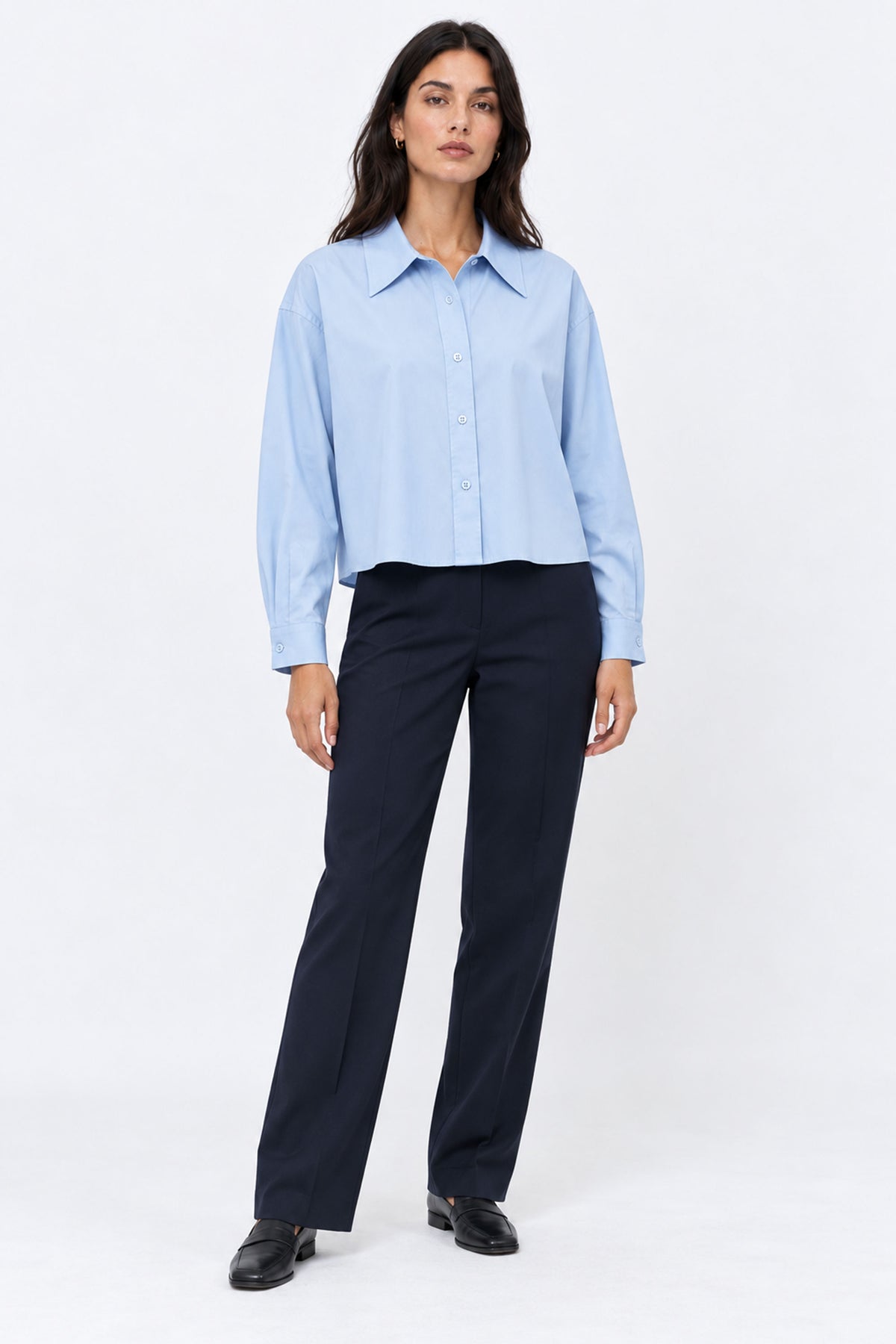 Sofia Cropped Long Sleeve Women Shirt