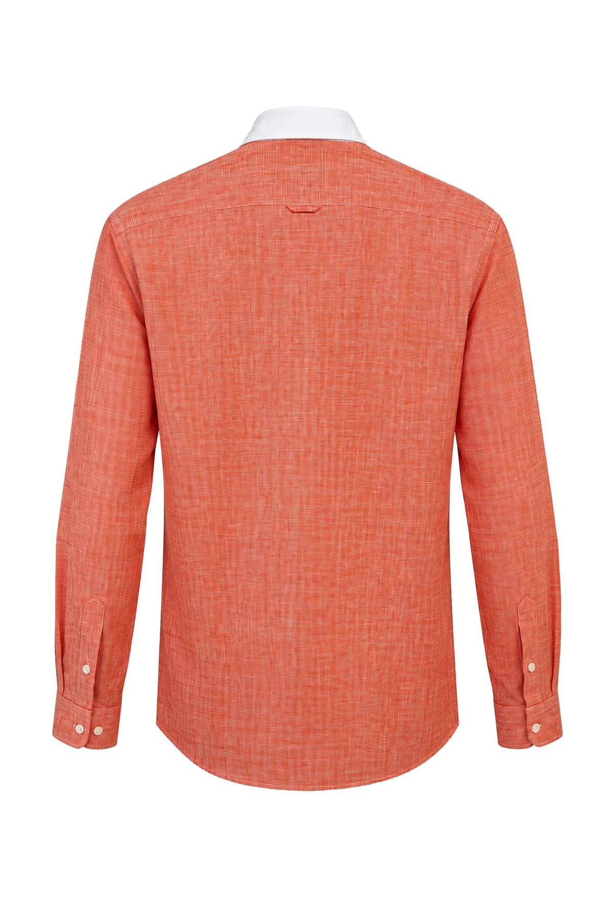 Armand Contrast Collar Long-Sleeve Pure Linen Shirt