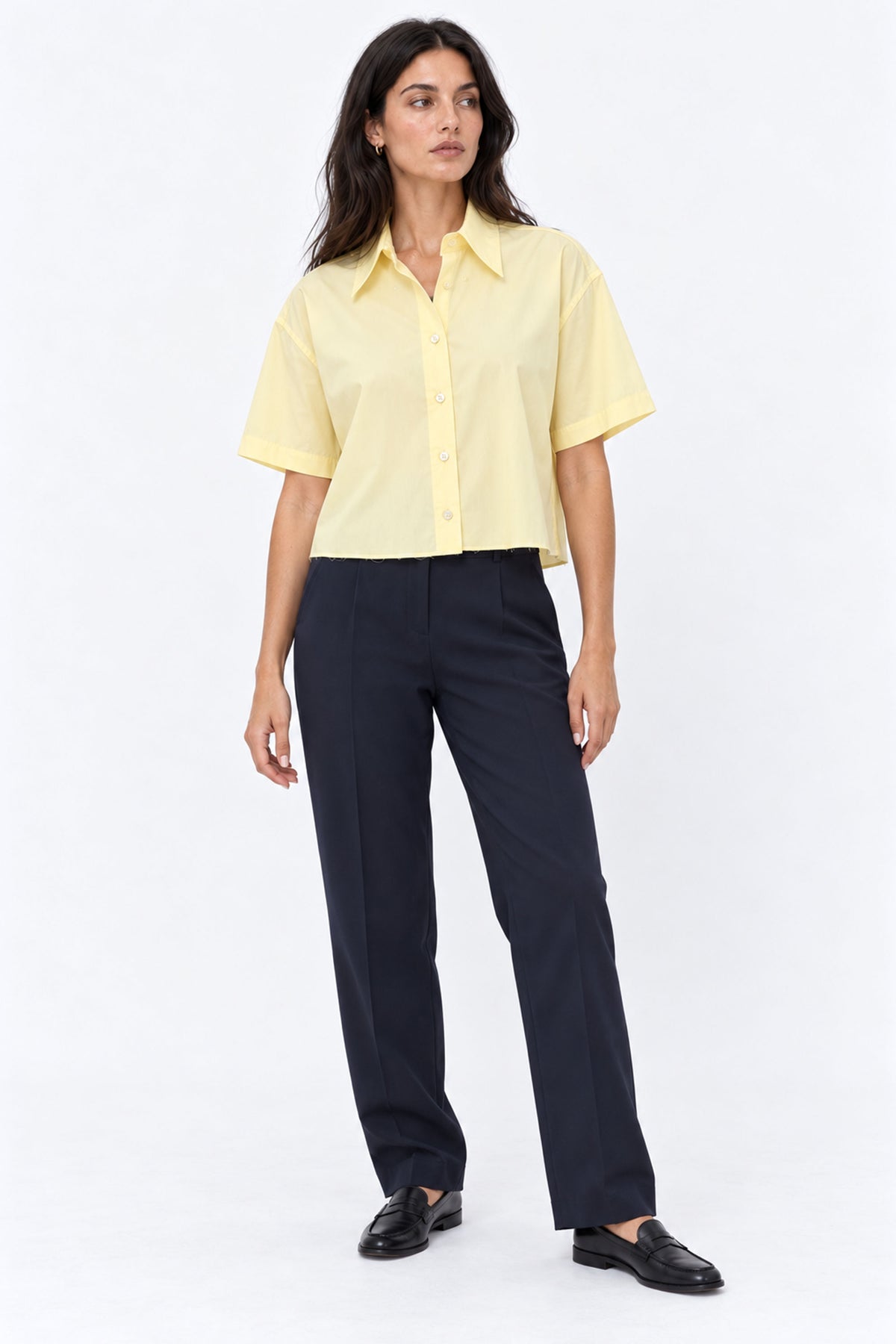 Alba Cropped Short Sleeve Women Shirt