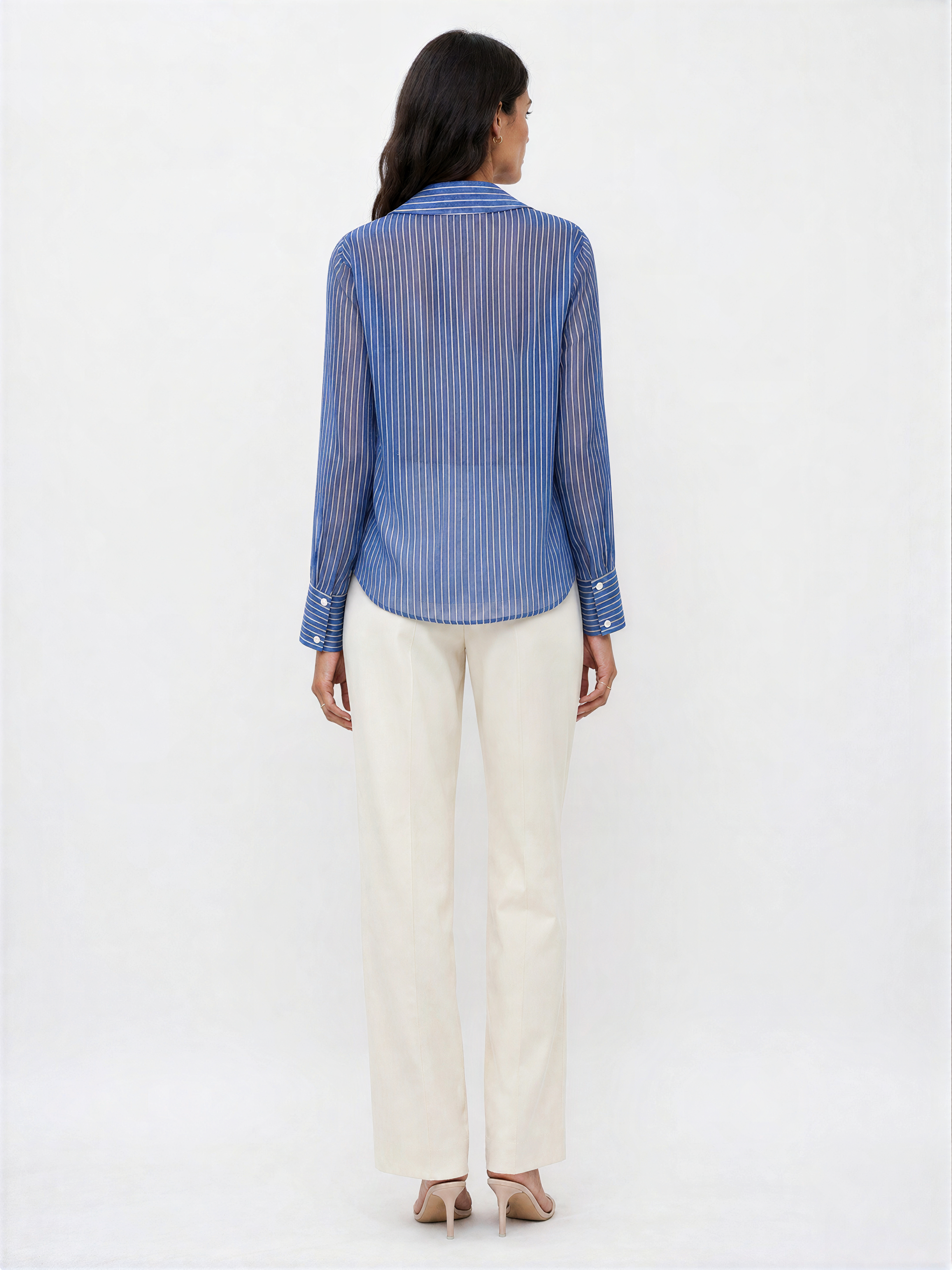 Alessia Pinstripe Button-Up Women Shirt