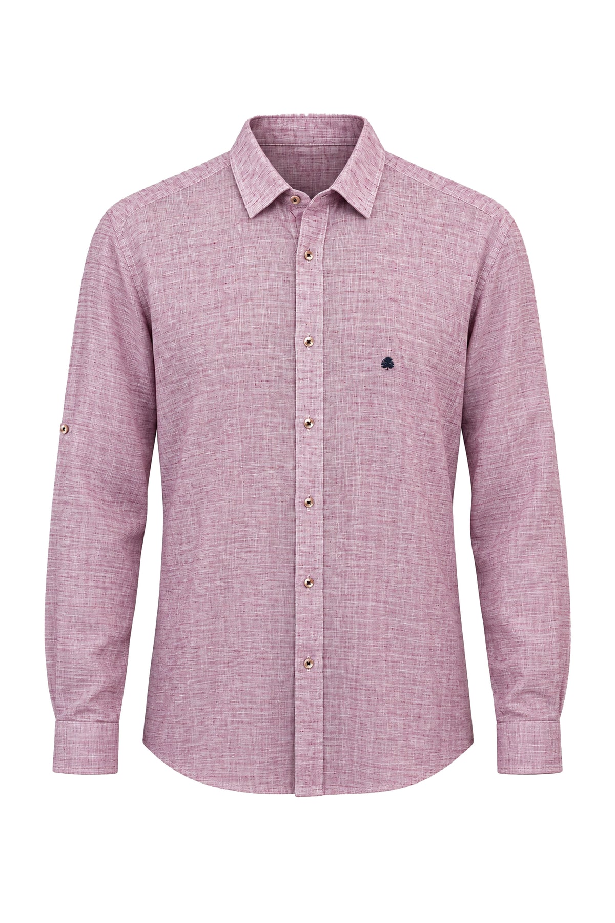 Adrien Roll-Tab Long-Sleeve Pure Linen Shirt