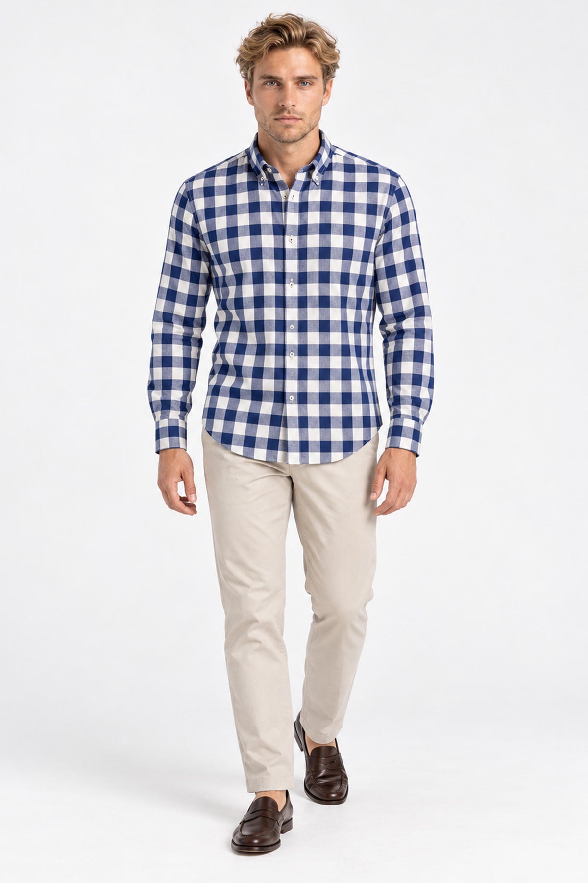 Felipe Checked Linen Button-Down Shirt