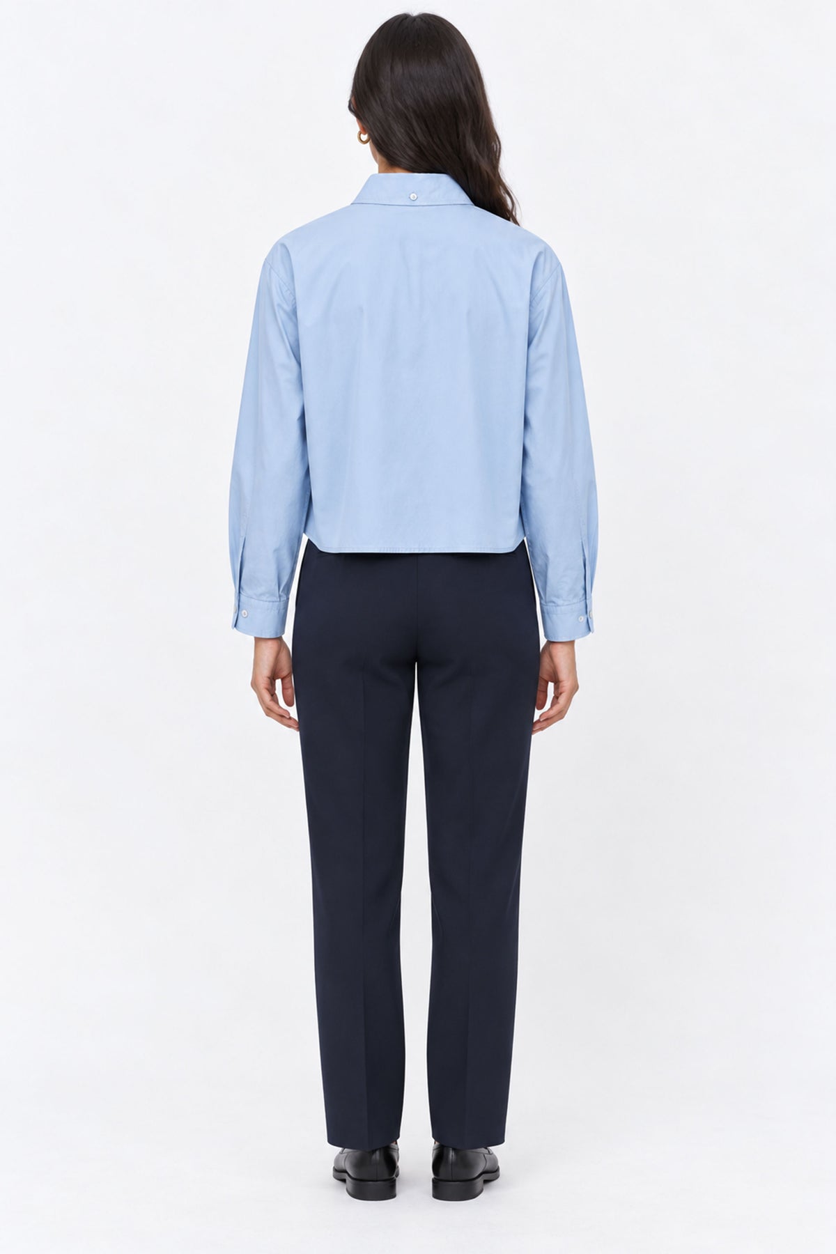 Lucia Cropped Long Sleeve Women Shirt With Pocket