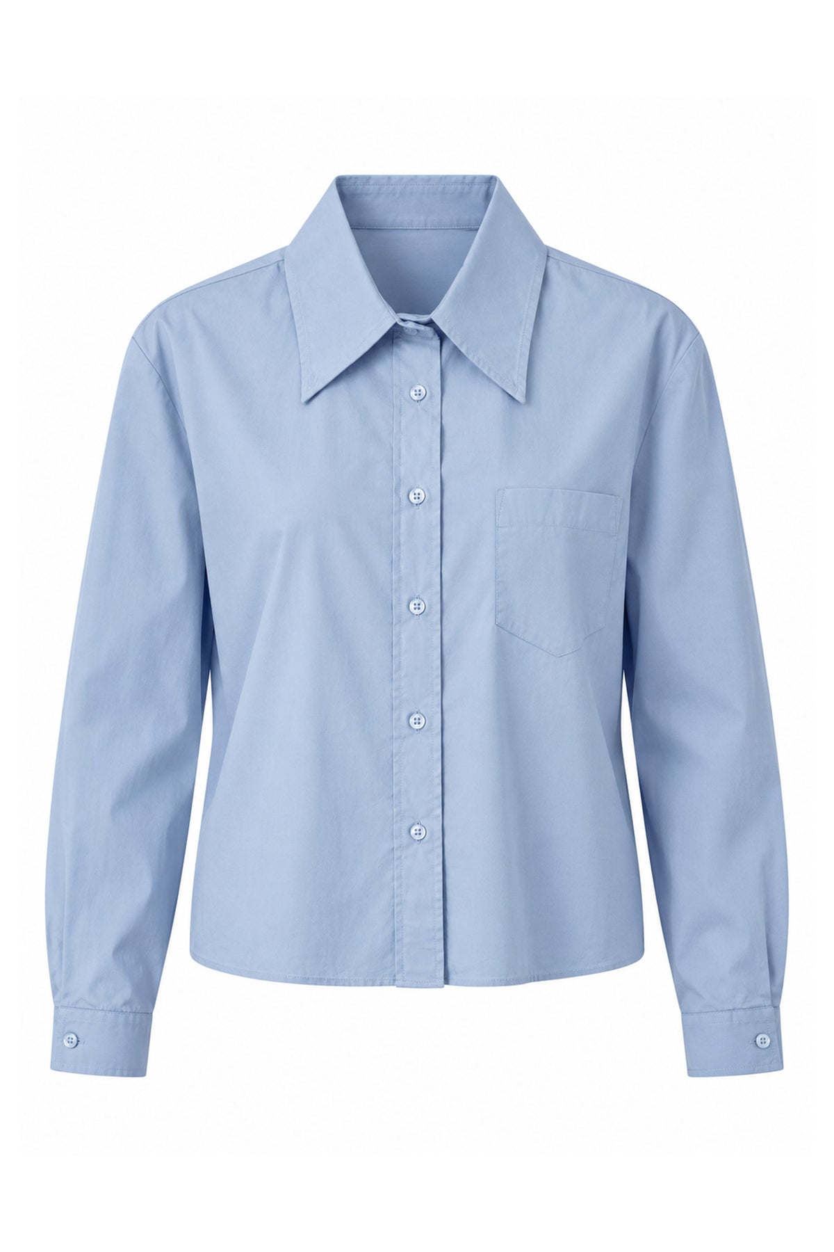 Lucia Cropped Long Sleeve Women Shirt With Pocket