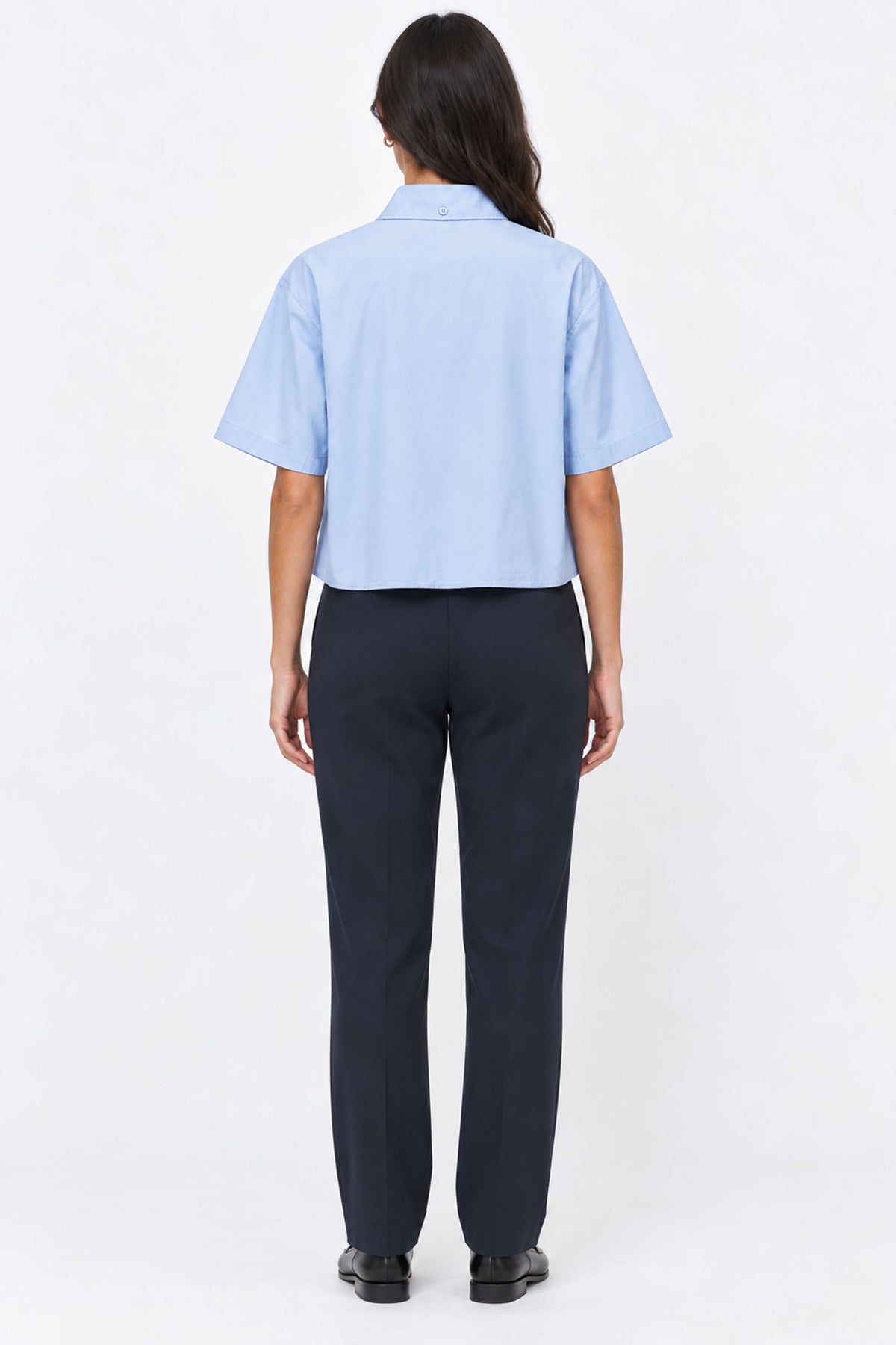 Clara Cropped Short Sleeve Women Shirt With Pocket