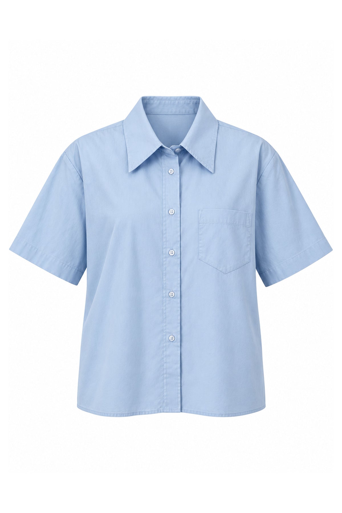 Clara Cropped Short Sleeve Women Shirt With Pocket