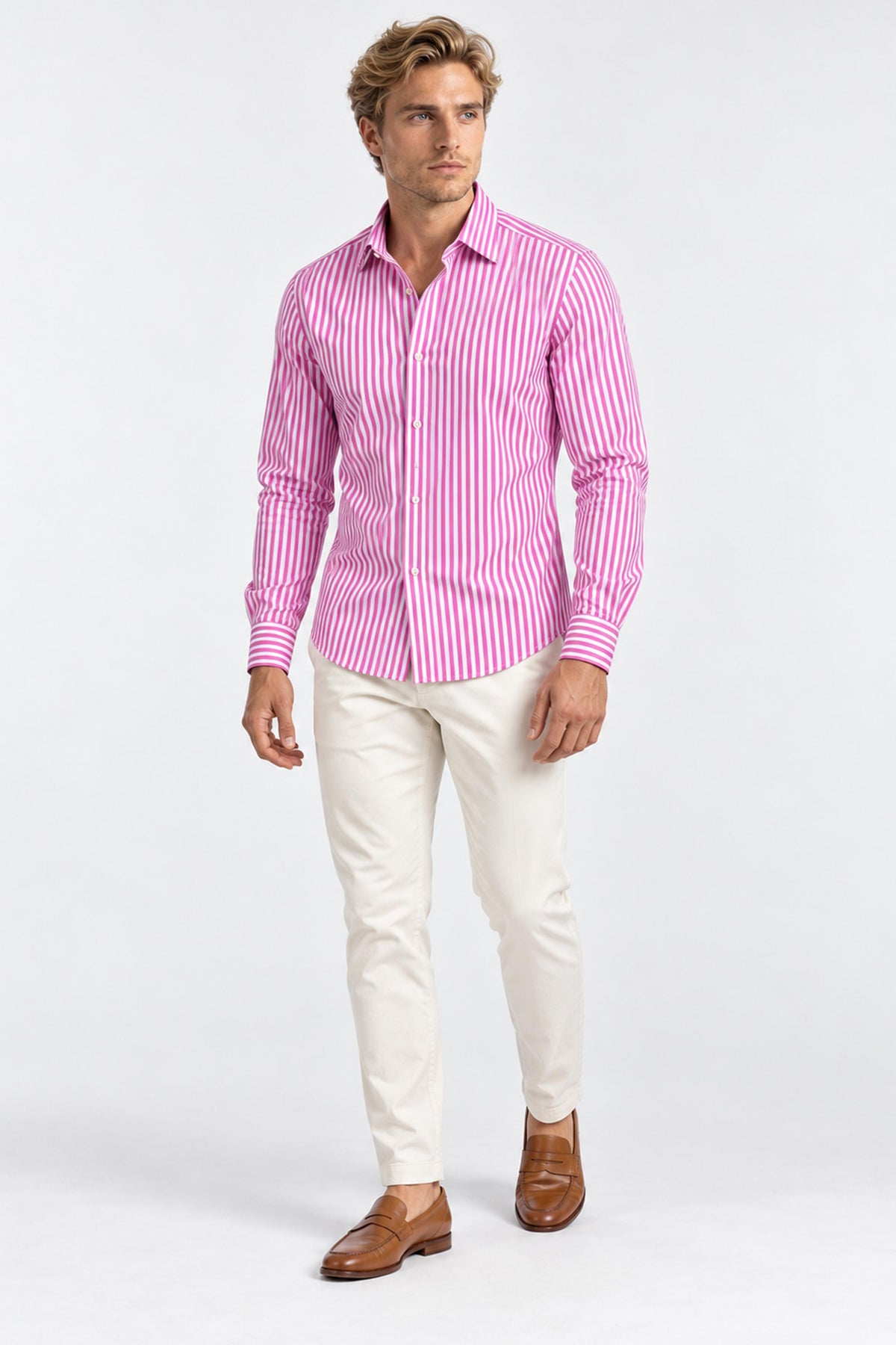 Gaspard Striped Long-Sleeve Cotton Shirt