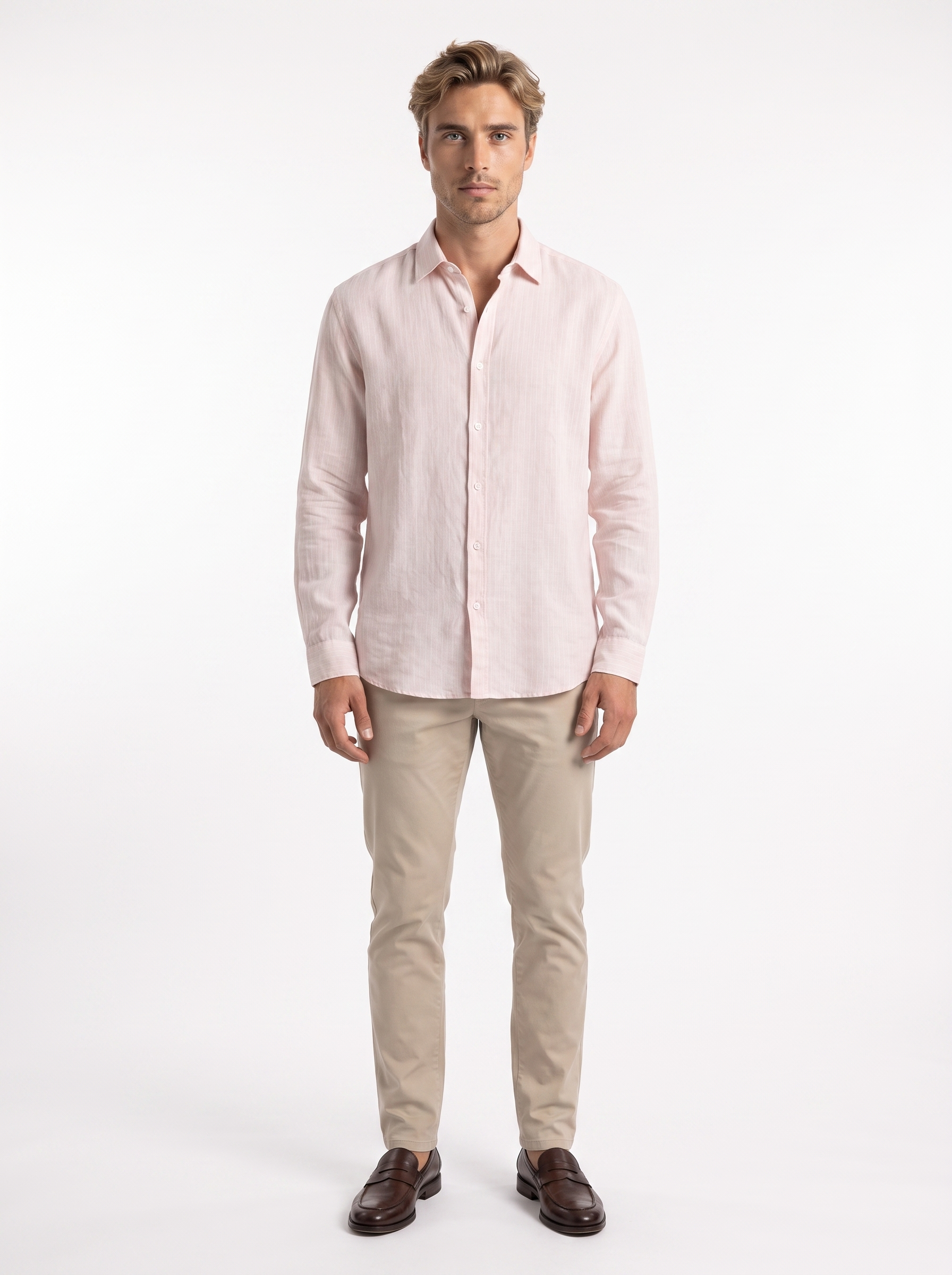 Elio Striped Button-Up Shirt