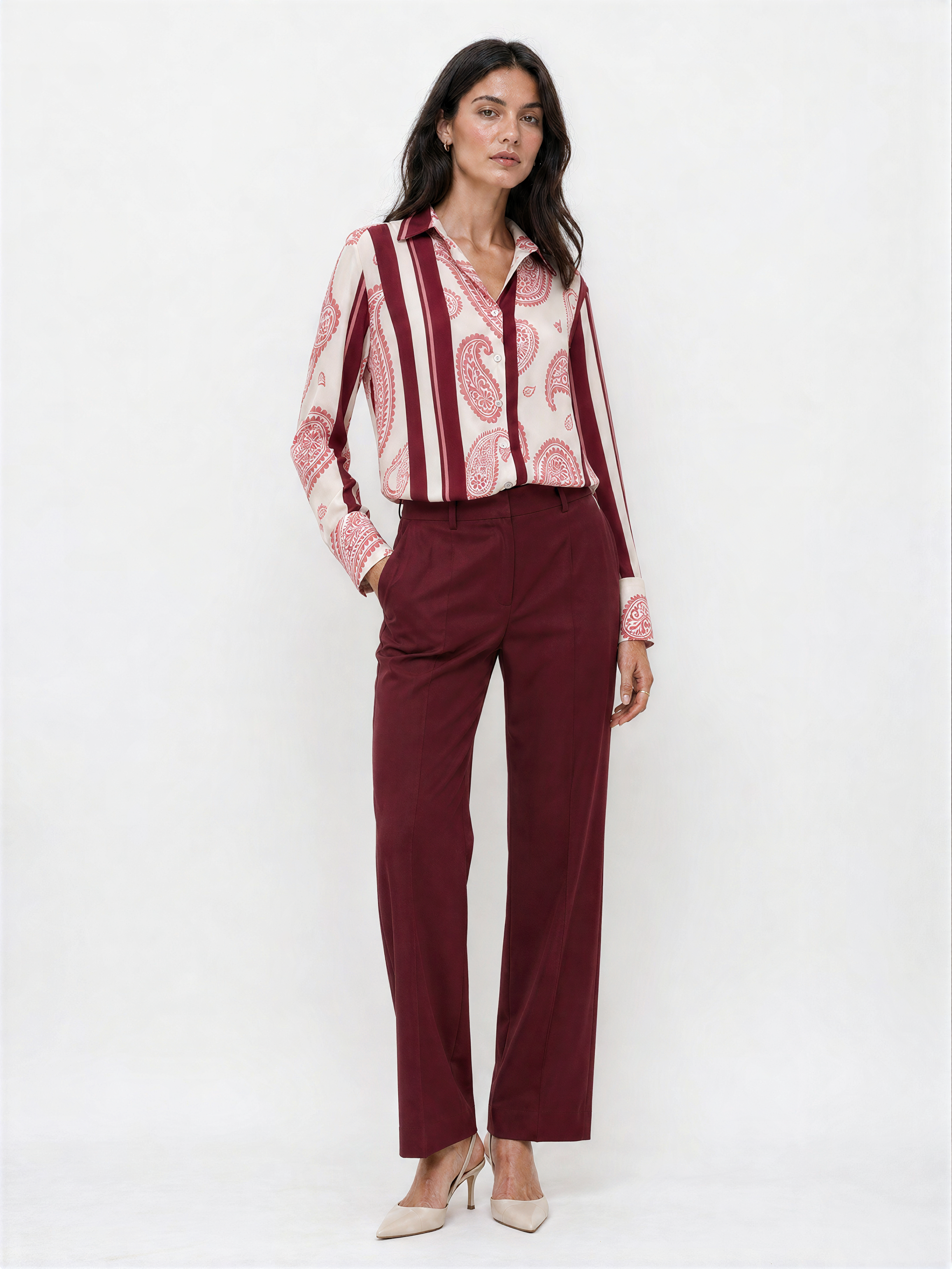 Aurora Paisley Print Women Shirt