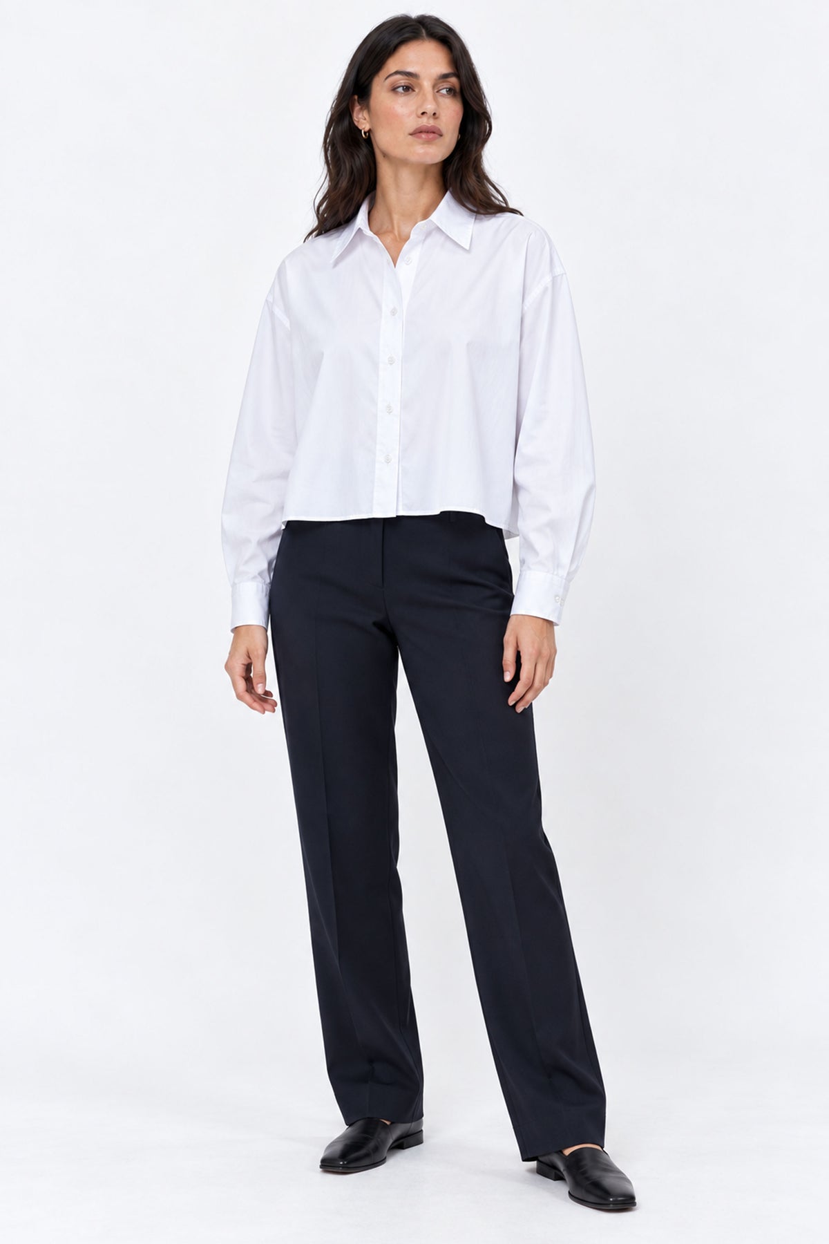 Sofia Cropped Long Sleeve Women Shirt