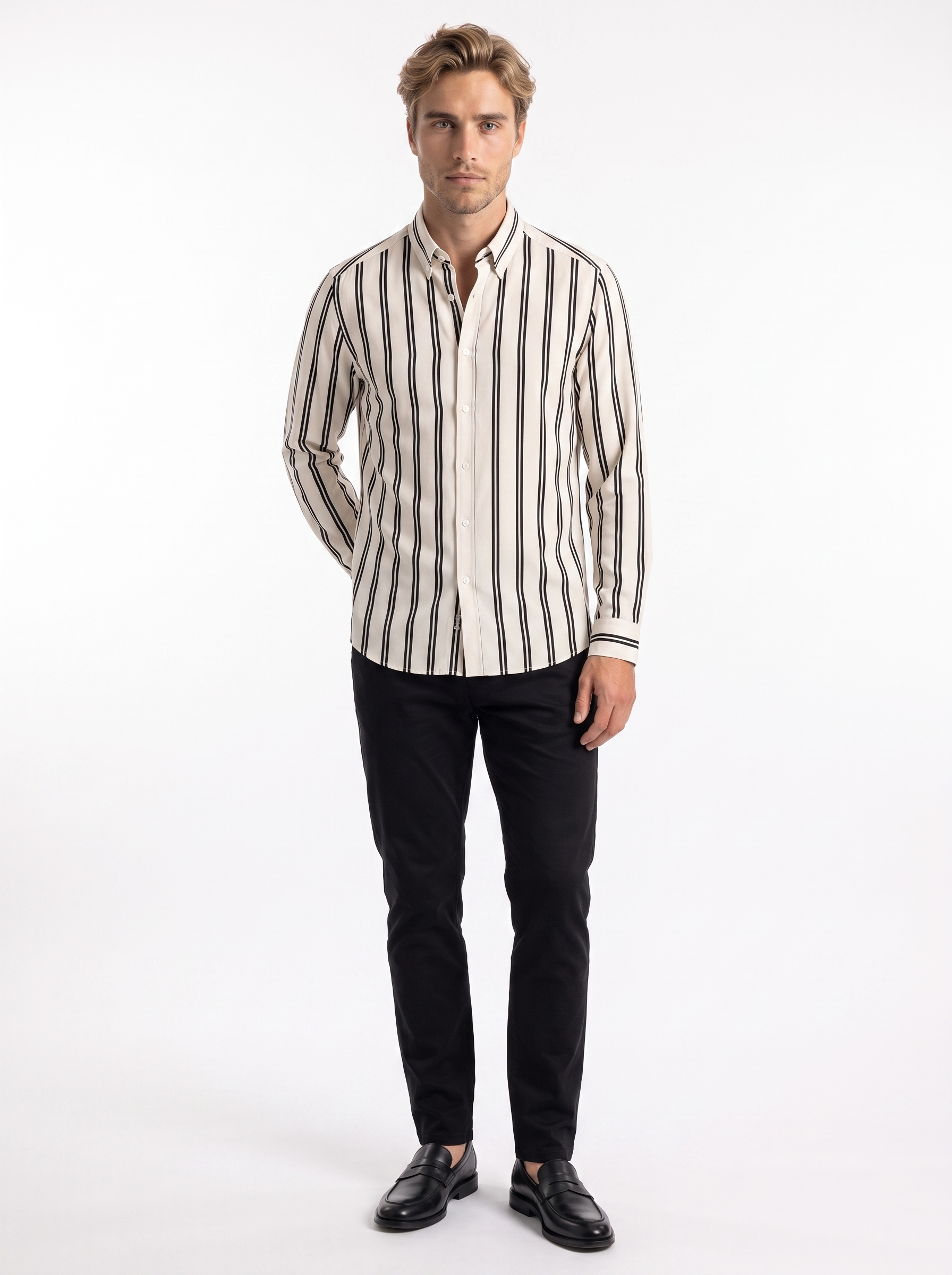 Stefano Striped Button-Up Shirt