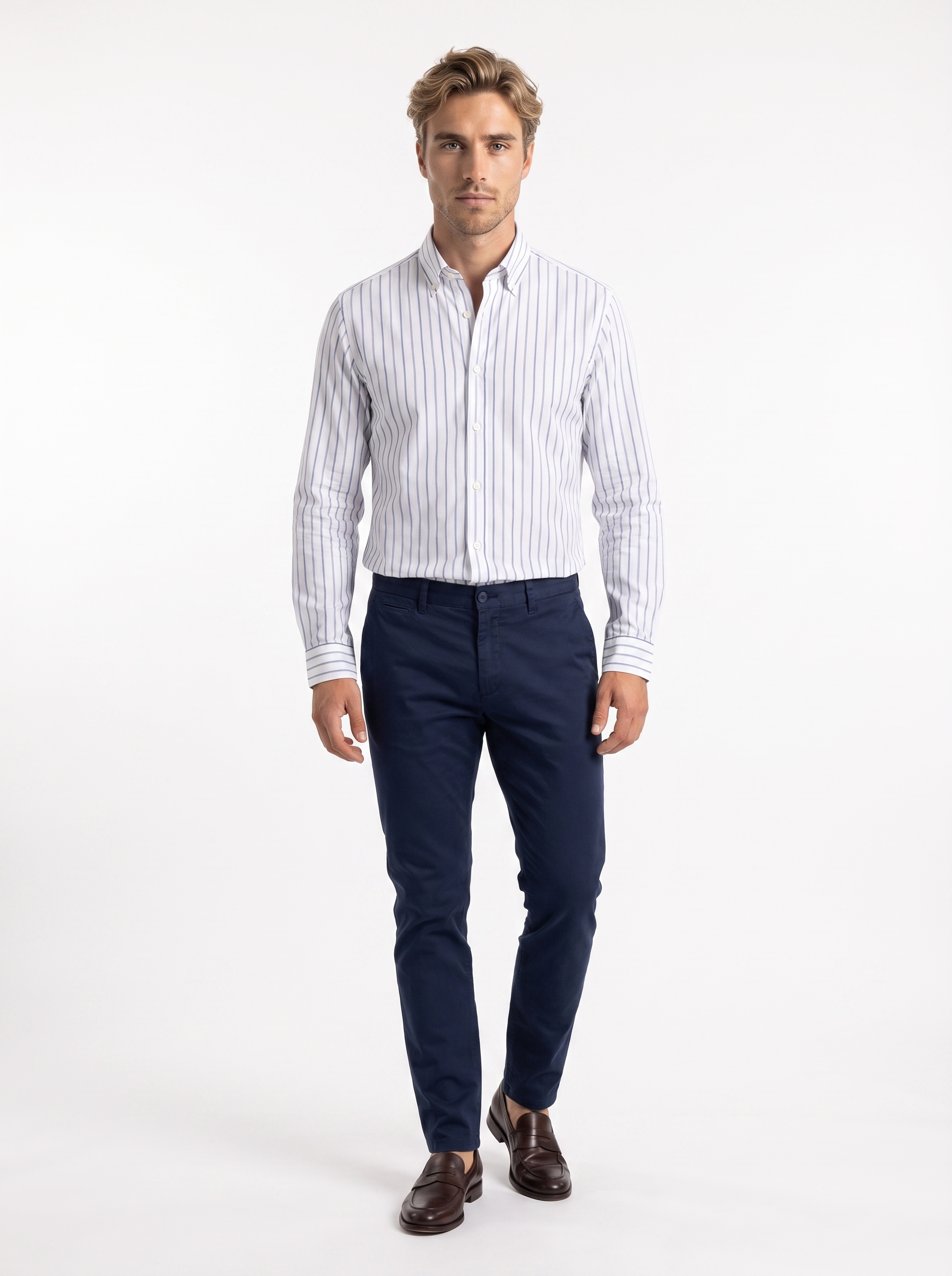 Massimo Fine Stripe Button-Up Shirt