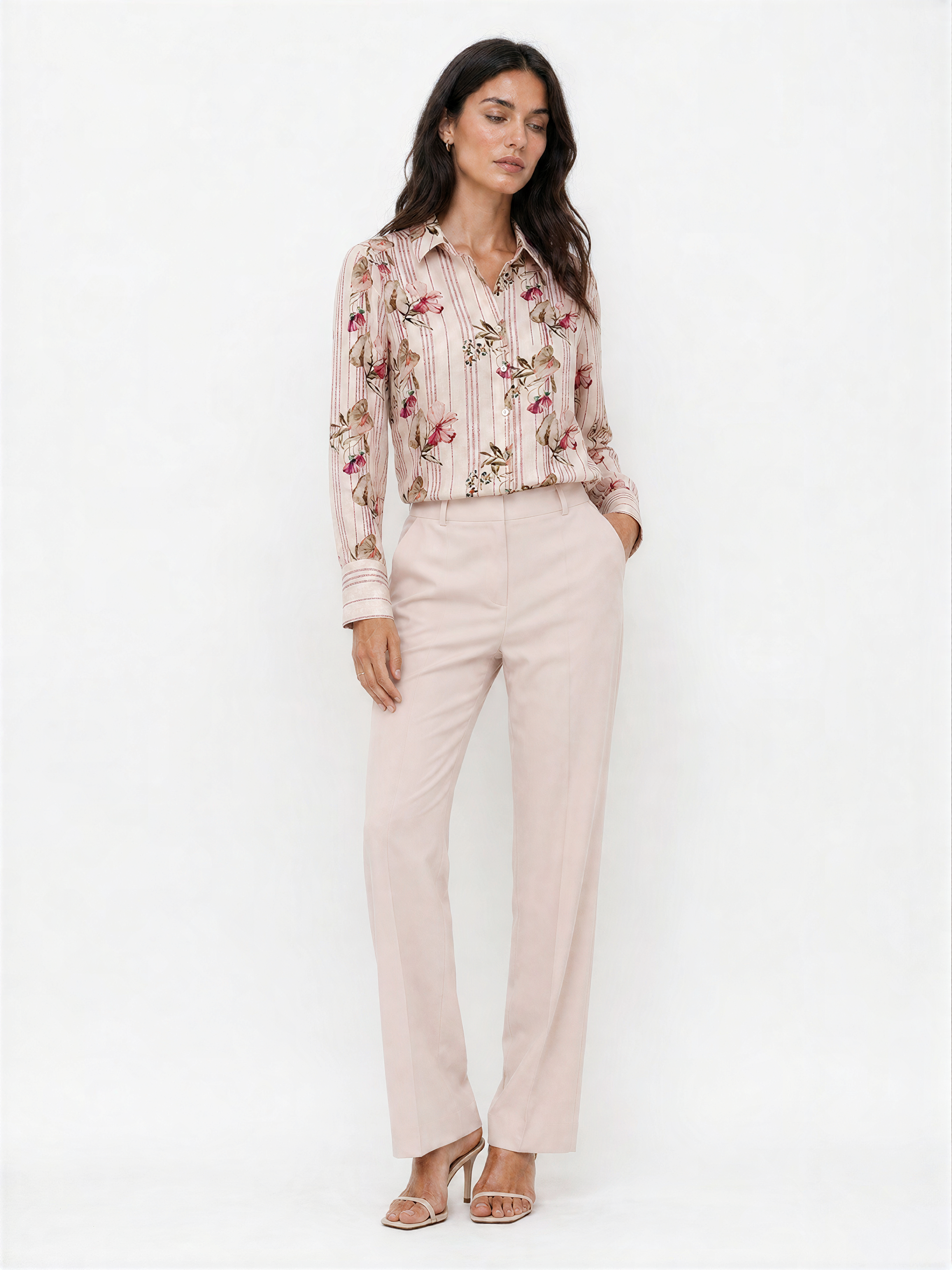 Beatrice Floral Print Button-Up Women Shirt