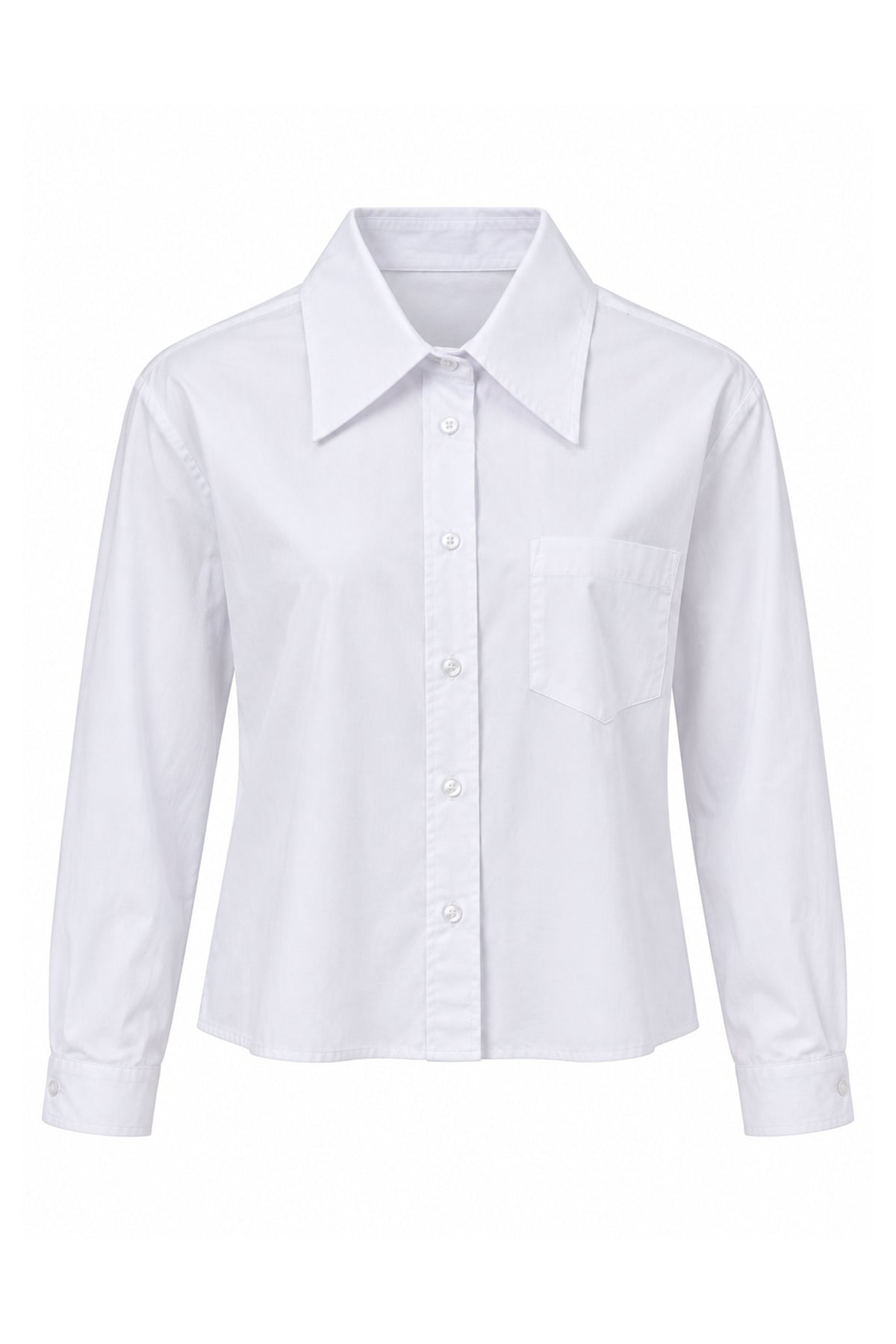Lucia Cropped Long Sleeve Women Shirt With Pocket