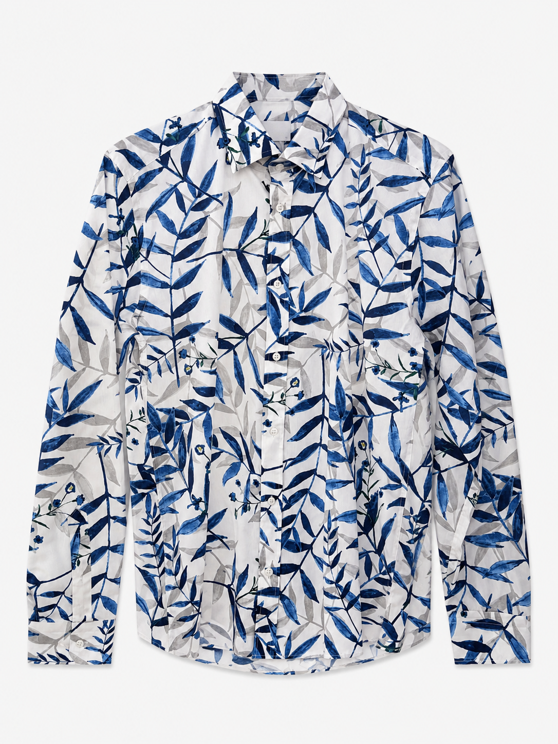 Dario Leaf Print Button-Up Shirt