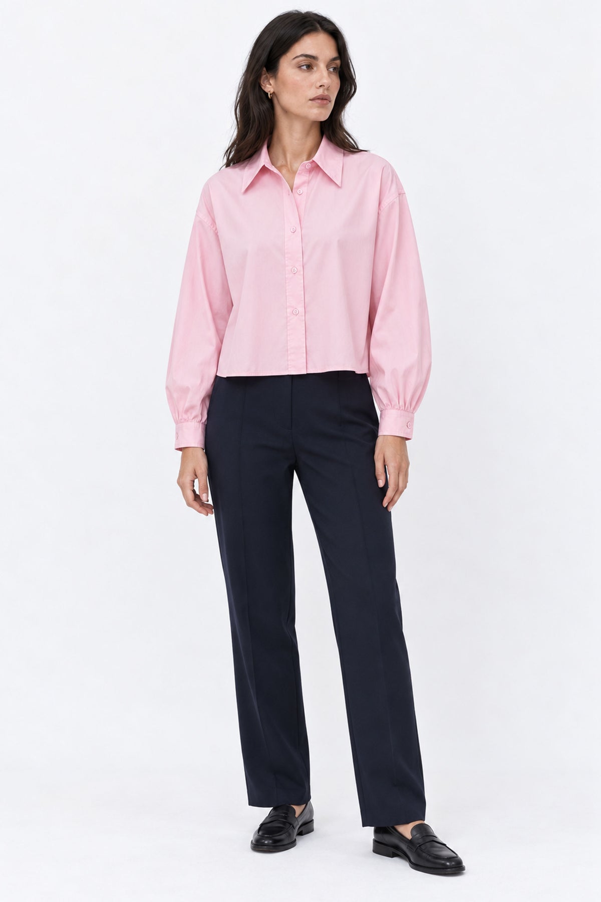 Sofia Cropped Long Sleeve Women Shirt