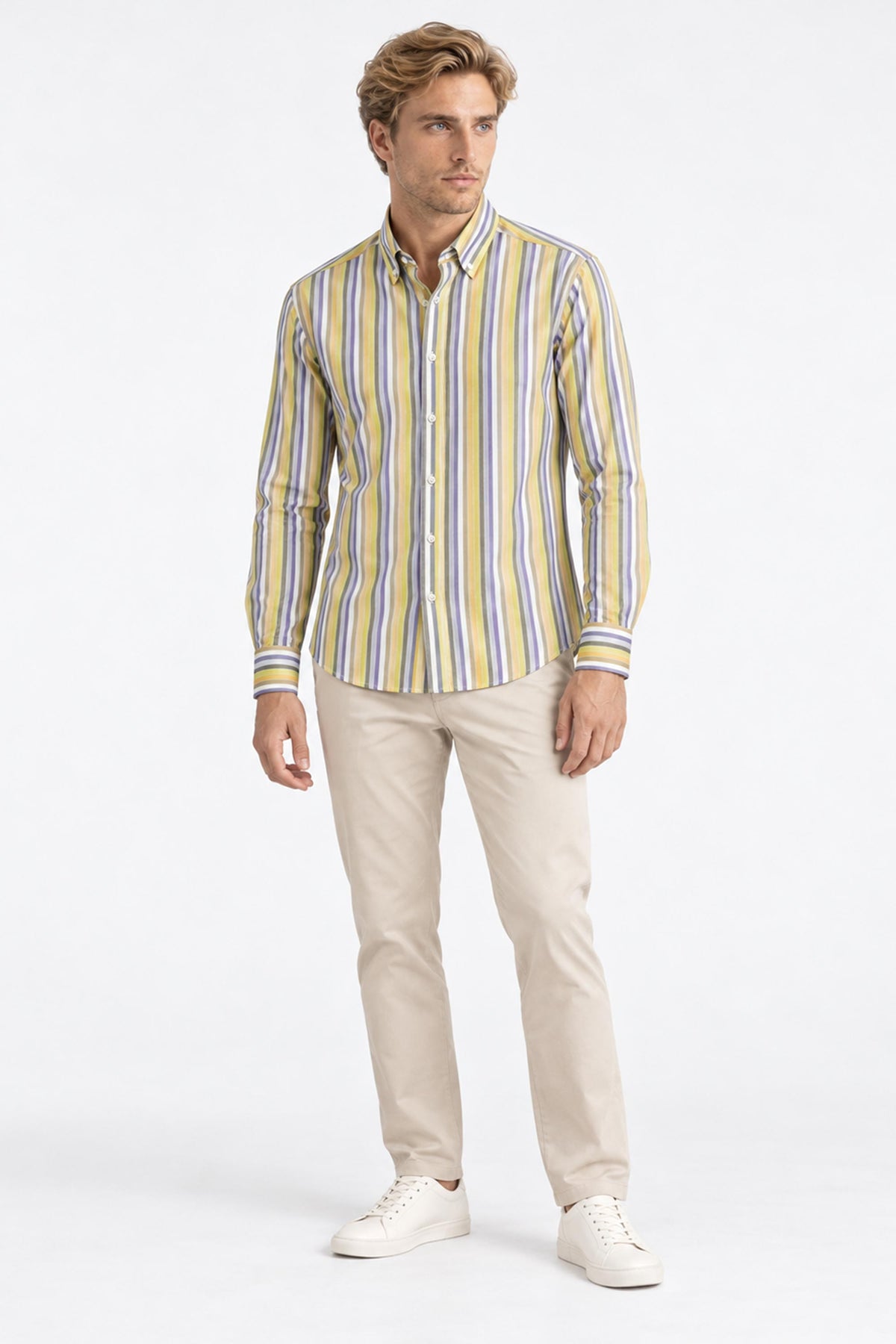 Henri Multi-Stripe Cotton Shirt