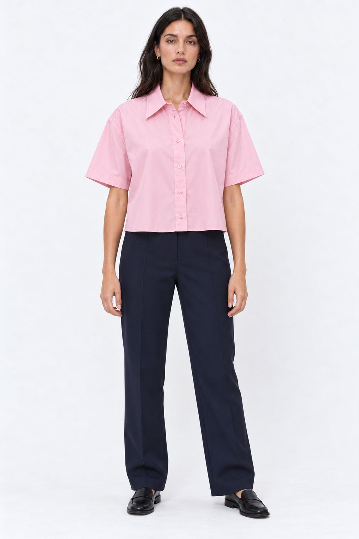 Alba Cropped Short Sleeve Women Shirt