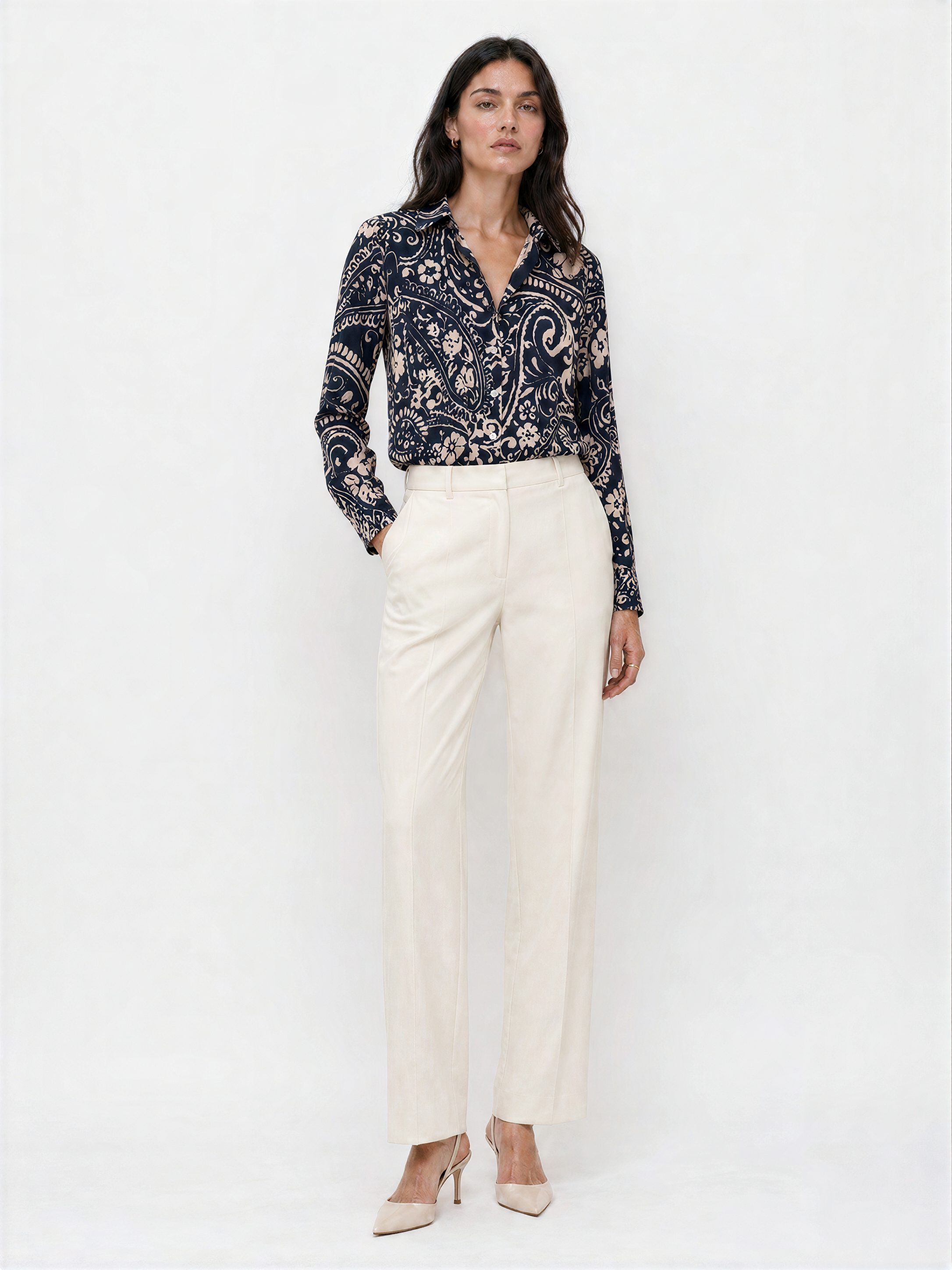 Isabella Baroque Print Women Shirt