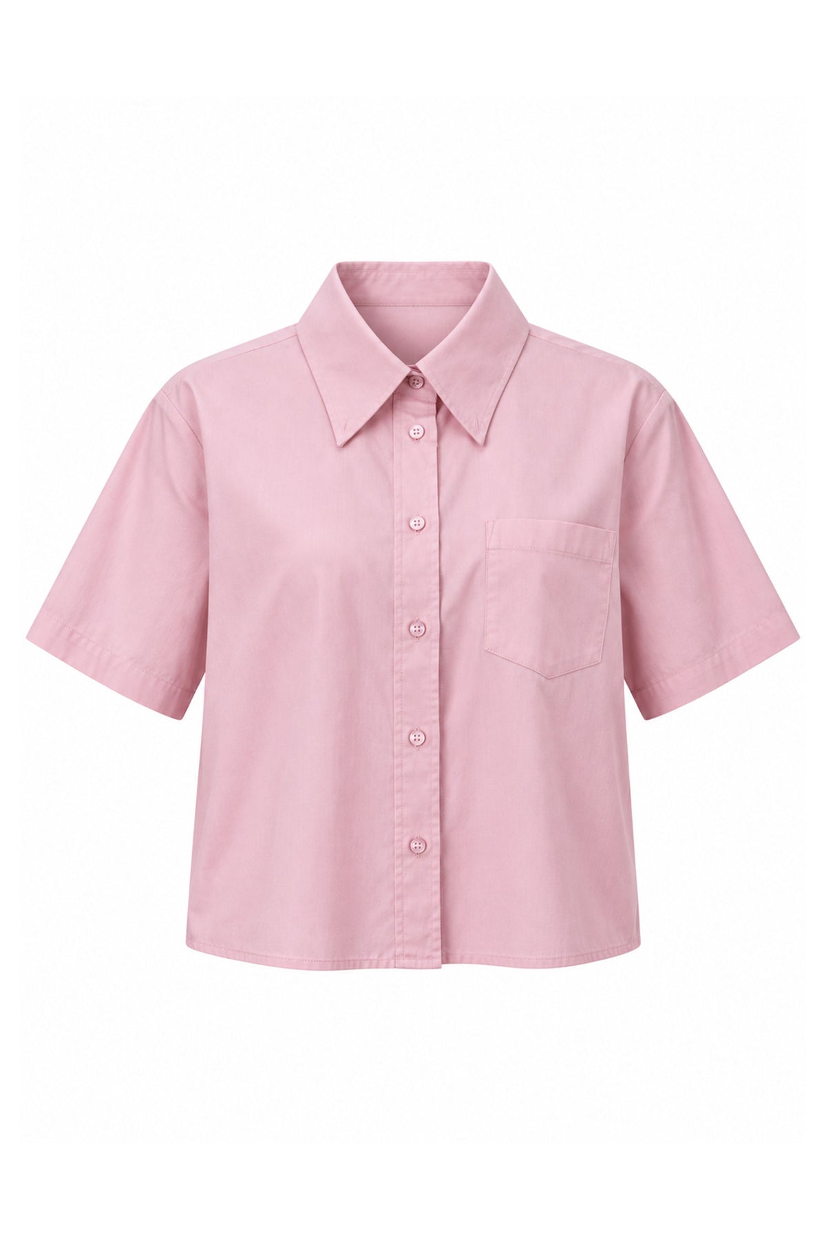 Clara Cropped Short Sleeve Women Shirt With Pocket