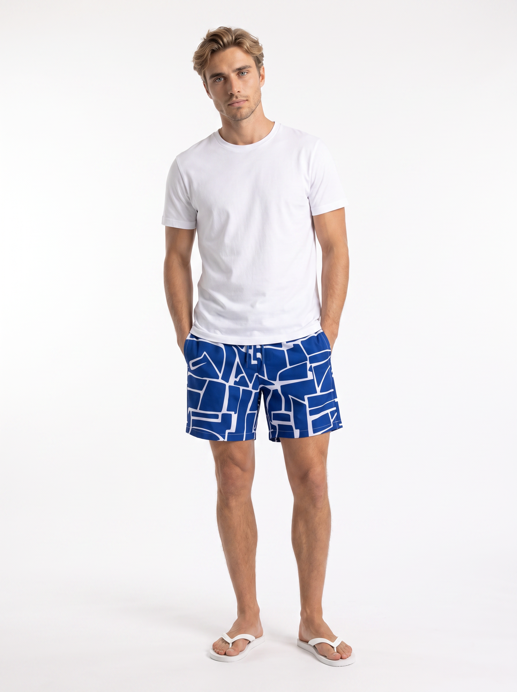 Tommaso Geometric Print Swim Shorts