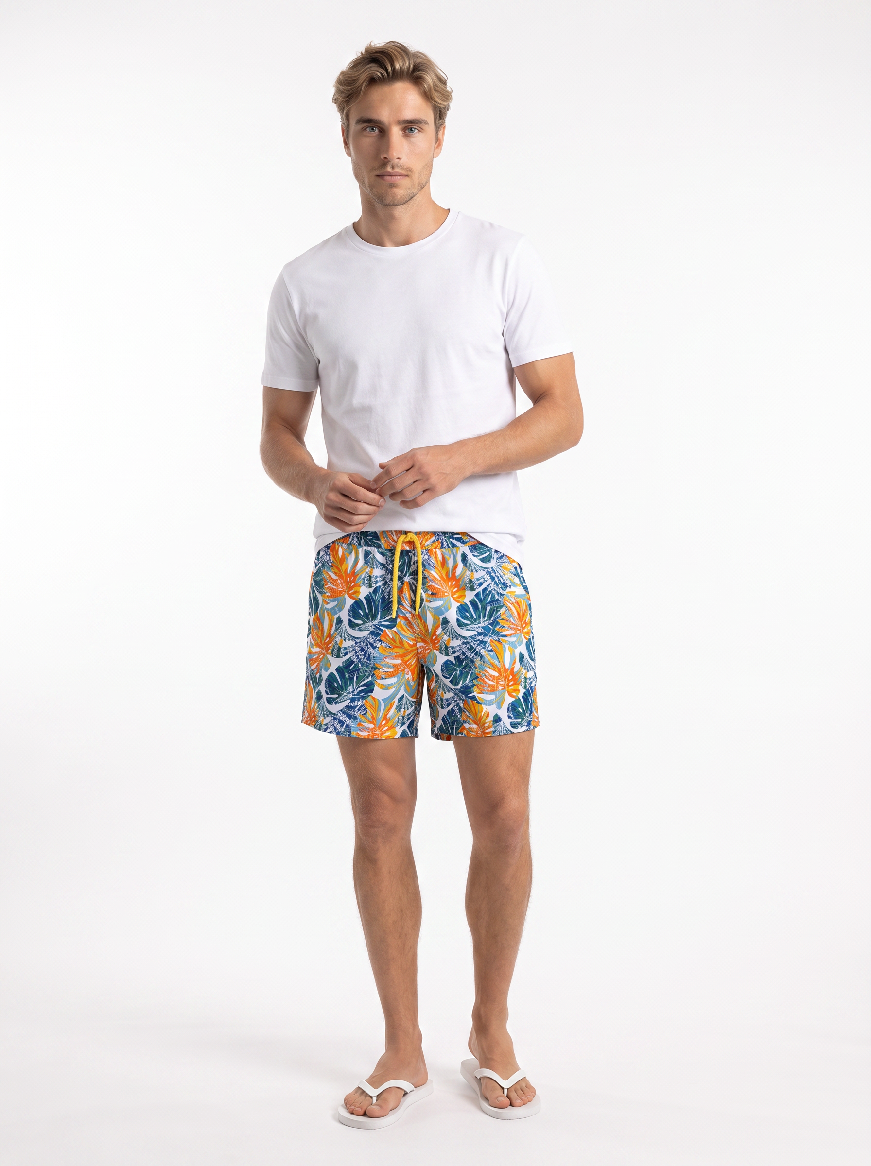 Adriano Tropical Print Swim Shorts